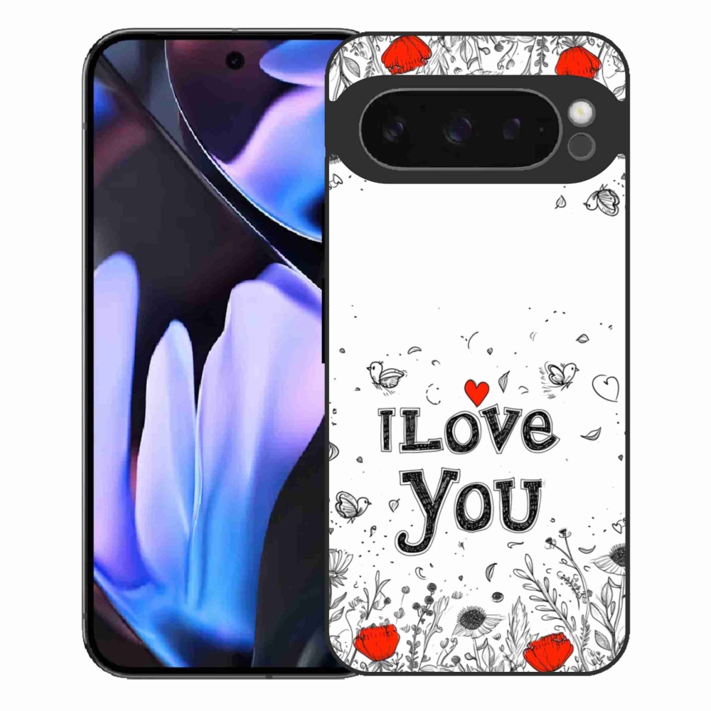 Gélový kryt mmCase na Google Pixel 9 Pro XL - I love you biele pozadie