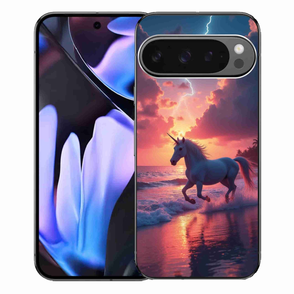 Gélový kryt mmCase na Google Pixel 9 Pro XL - jednorožec na pláži