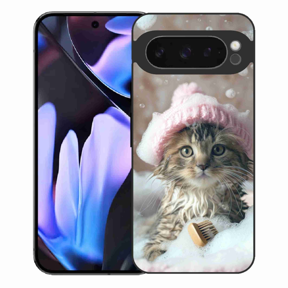 Gélový kryt mmCase na Google Pixel 9 Pro XL - mačiatko a kúpeľ