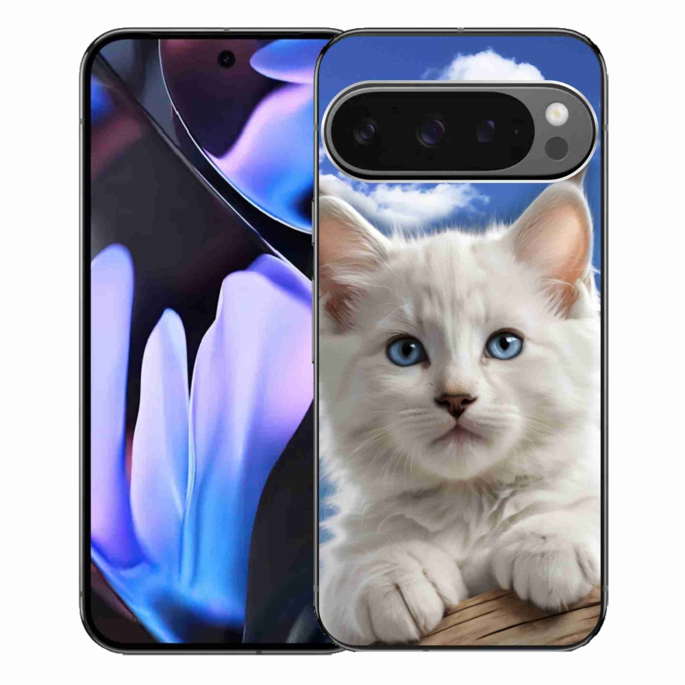 Gélový kryt mmCase na Google Pixel 9 Pro XL - mačiatko a oblaky