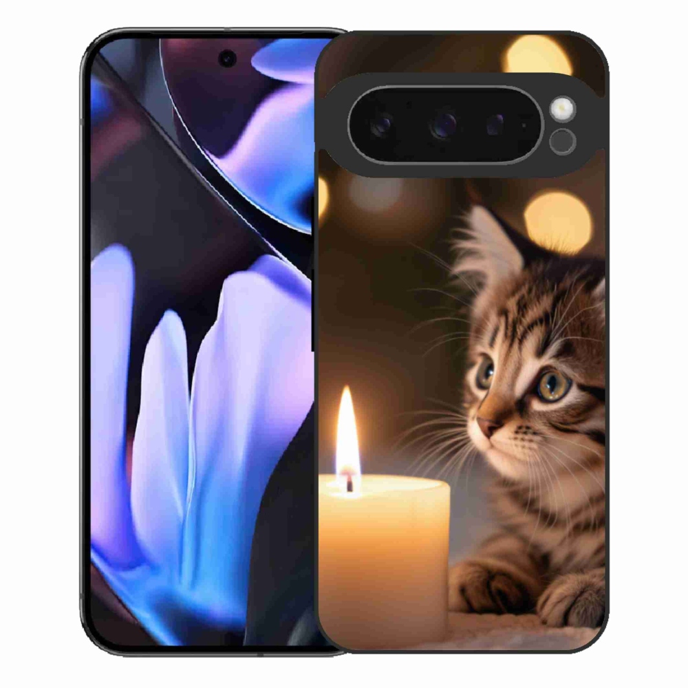 Gélový kryt mmCase na Google Pixel 9 Pro XL - mačiatko a sviečka