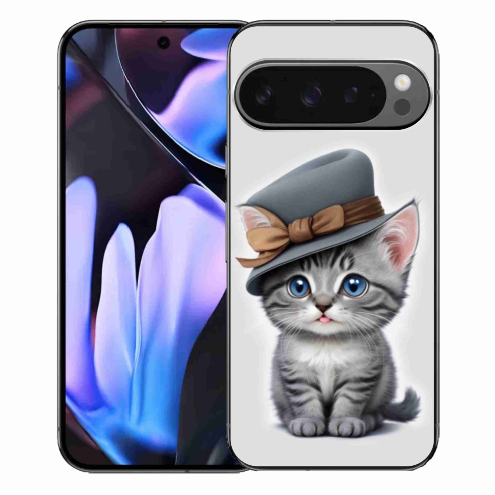 Gélový kryt mmCase na Google Pixel 9 Pro XL - mačiatko s klobúkom