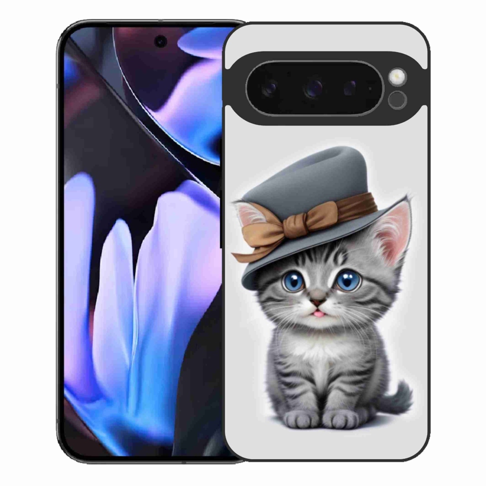 Gélový kryt mmCase na Google Pixel 9 Pro XL - mačiatko s klobúkom