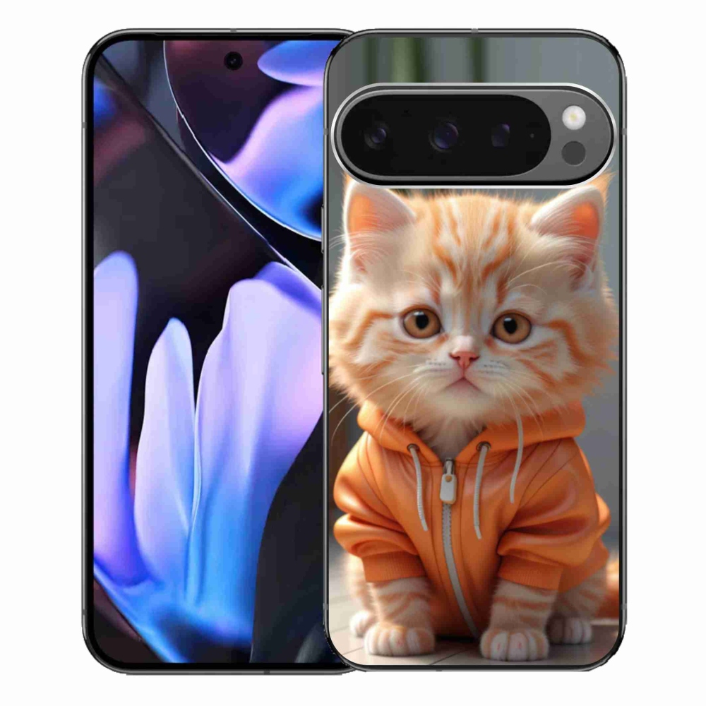 Gélový kryt mmCase na Google Pixel 9 Pro XL - mačiatko v mikine