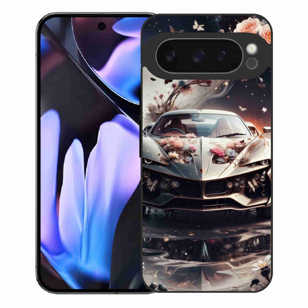 Gélový kryt mmCase na Google Pixel 9 Pro XL - kvetinový športový automobil