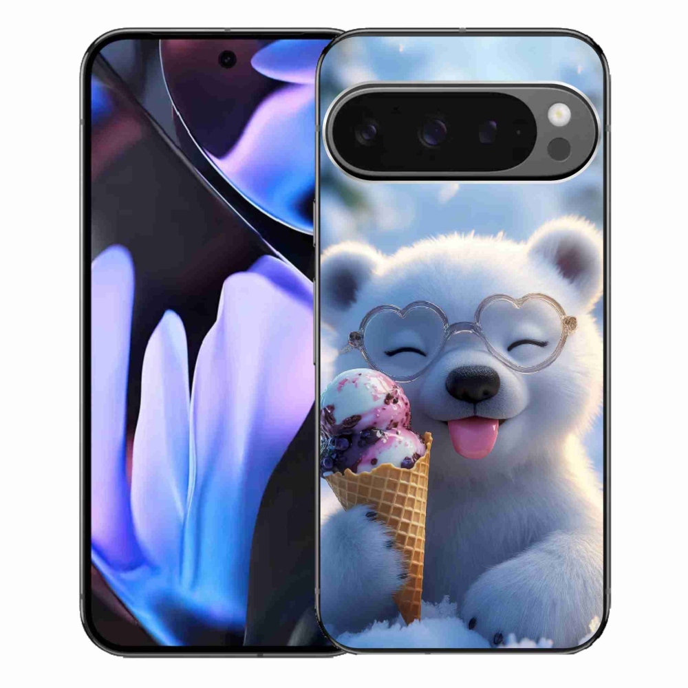 Gélový kryt mmCase na Google Pixel 9 Pro XL - medvedík so zmrzlinou