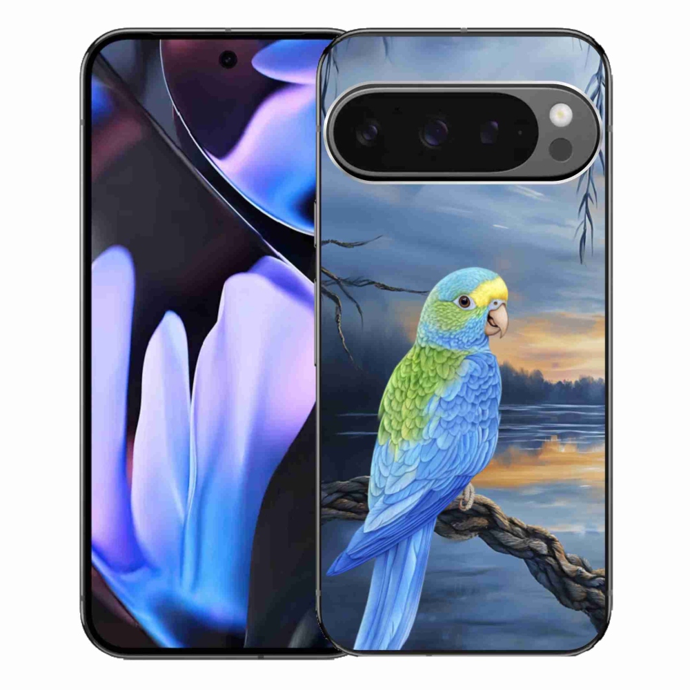 Gélový kryt mmCase na Google Pixel 9 Pro XL - modrý papagáj