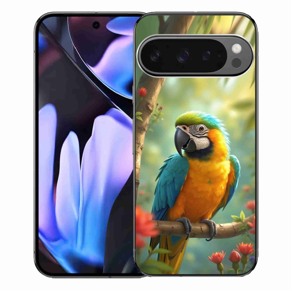 Gélový kryt mmCase na Google Pixel 9 Pro XL - papagáj ara modrožltá