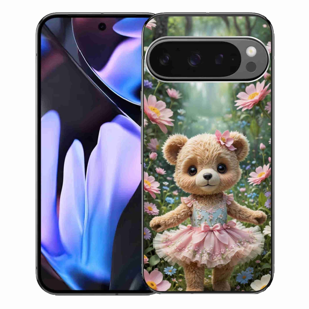 Gélový kryt mmCase na Google Pixel 9 Pro XL - roztomilý medvedík v kvetoch