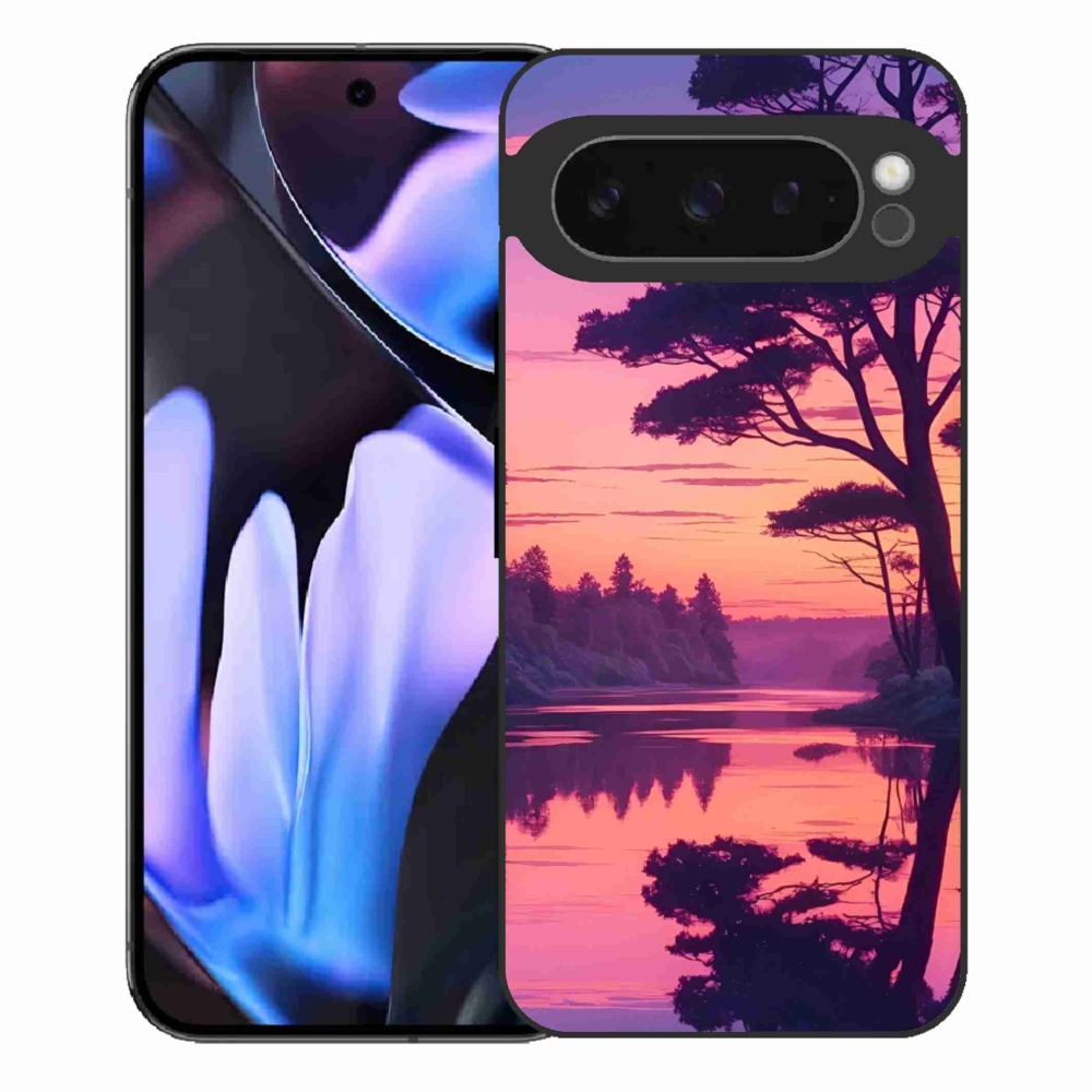 Gélový kryt mmCase na Google Pixel 9 Pro XL - západ slnka nad jazerom