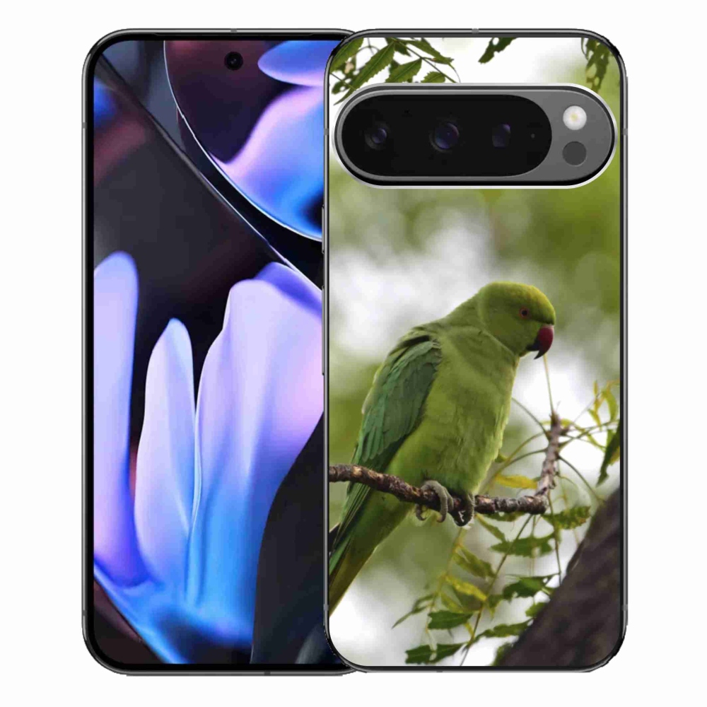 Gélový kryt mmCase na Google Pixel 9 Pro XL - zelený papagáj