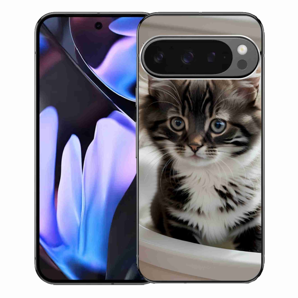 Gélový kryt mmCase na Google Pixel 9 Pro XL - zvedavé mačiatko