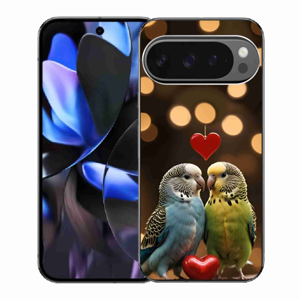 Gélový kryt mmCase na Google Pixel 9 Pro - zamilovaní papagáje