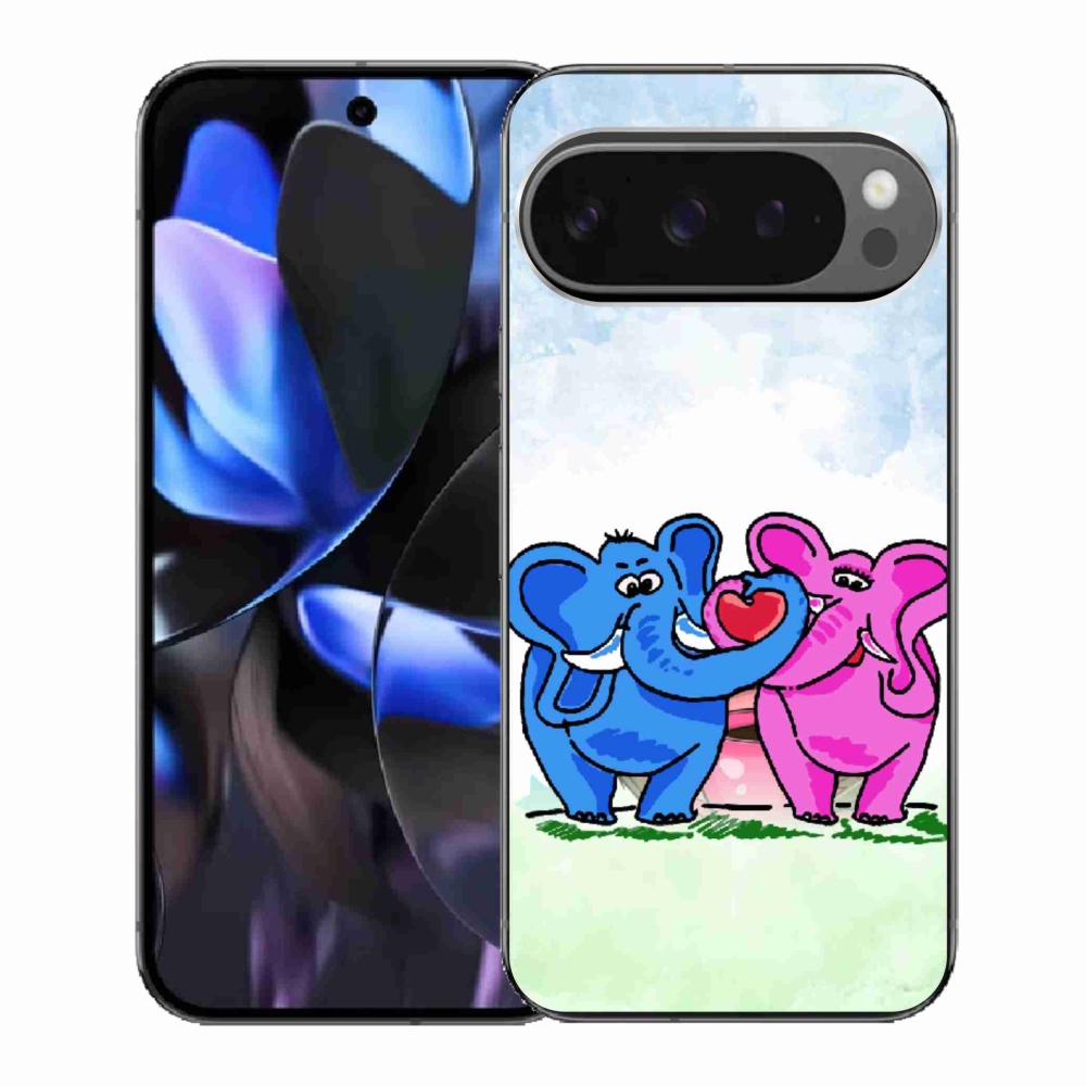 Gélový kryt mmCase na Google Pixel 9 Pro - zamilovaní slony