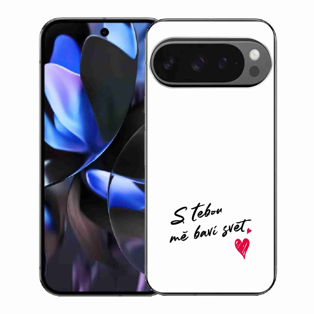 Gélový kryt mmCase na Google Pixel 9 Pro - zamilovaný text 1 biele pozadie
