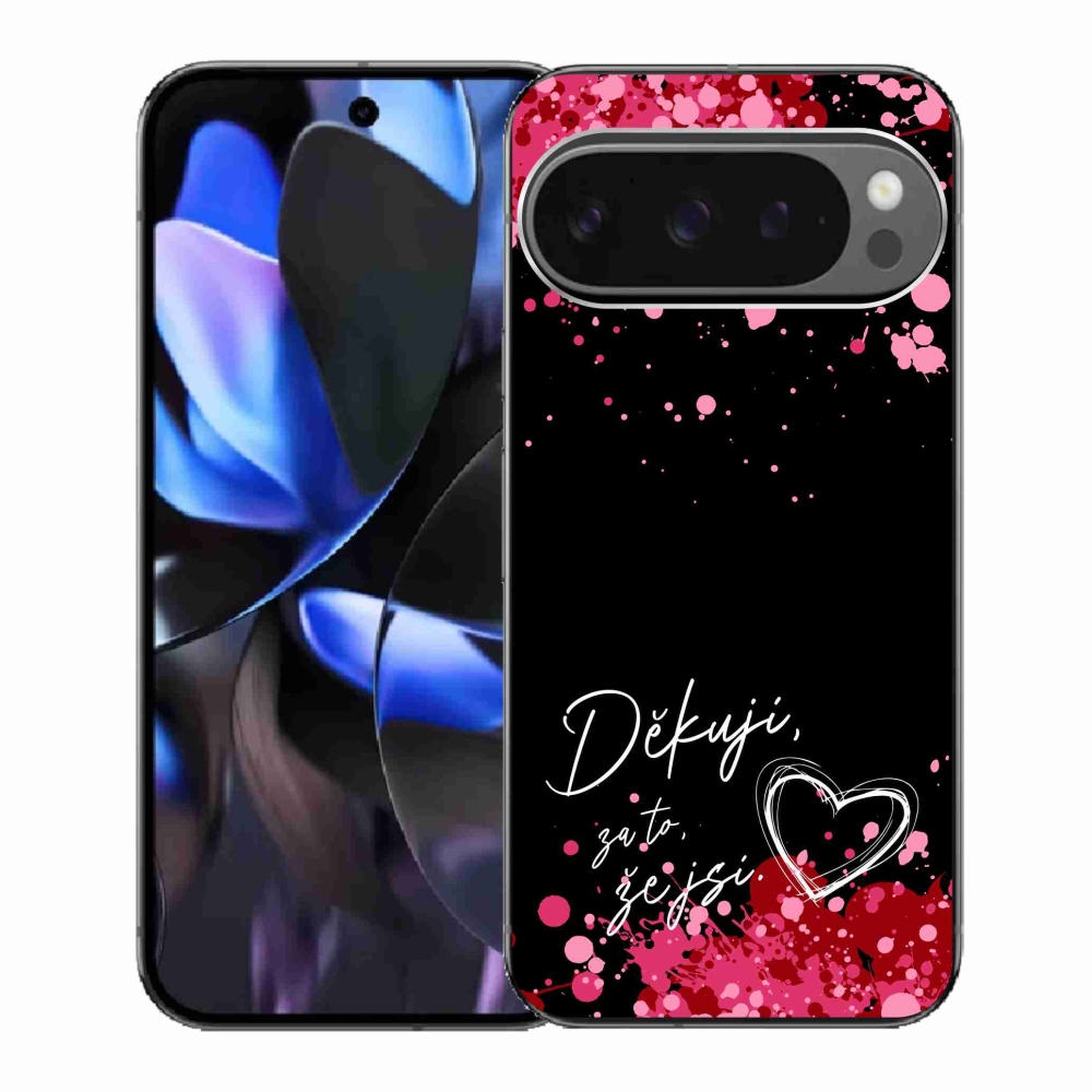 Gélový kryt mmCase na Google Pixel 9 Pro - zamilovaný text 2 čierne pozadie