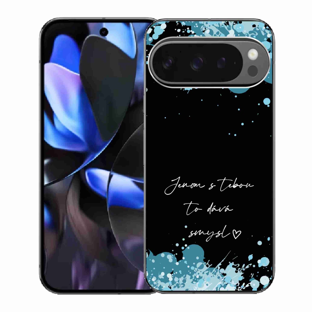 Gélový kryt mmCase na Google Pixel 9 Pro - zamilovaný text čierne pozadie