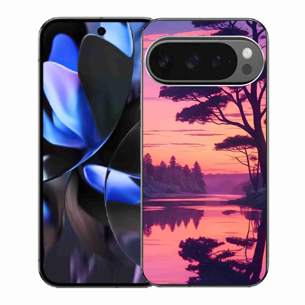 Gélový kryt mmCase na Google Pixel 9 Pro - západ slnka nad jazerom
