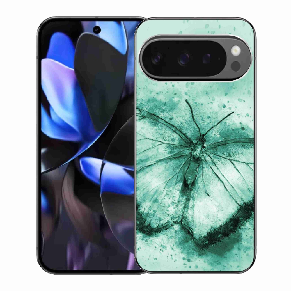 Gélový kryt mmCase na Google Pixel 9 Pro - zelený motýľ