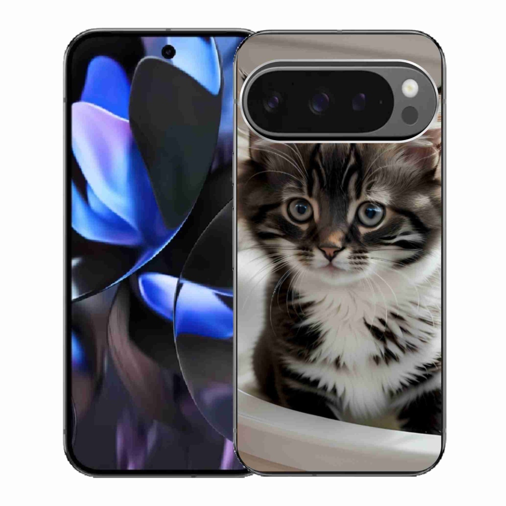 Gélový kryt mmCase na Google Pixel 9 Pro - zvedavé mačiatko