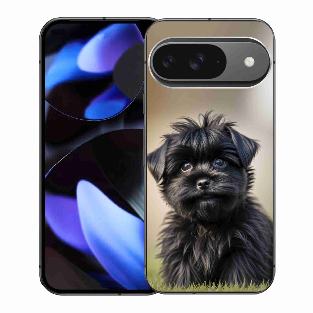 Gélový kryt mmCase na Google Pixel 9 - roztomilý čierny psík