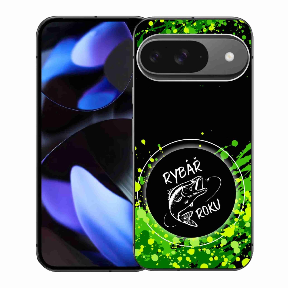 Gélový kryt mmCase na Google Pixel 9 - rybár roku čierne pozadie