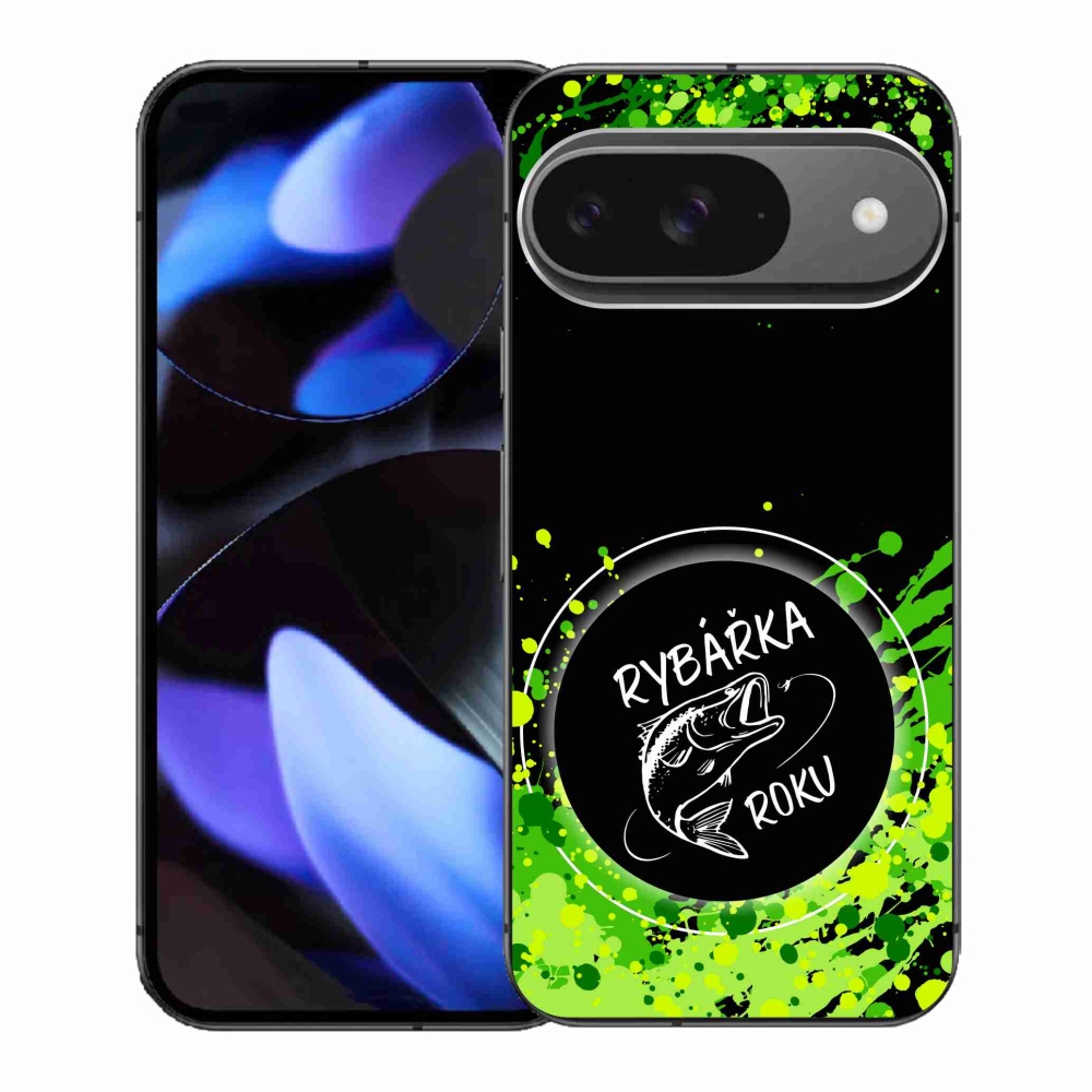 Gélový kryt mmCase na Google Pixel 9 - rybárka roku čierne pozadie