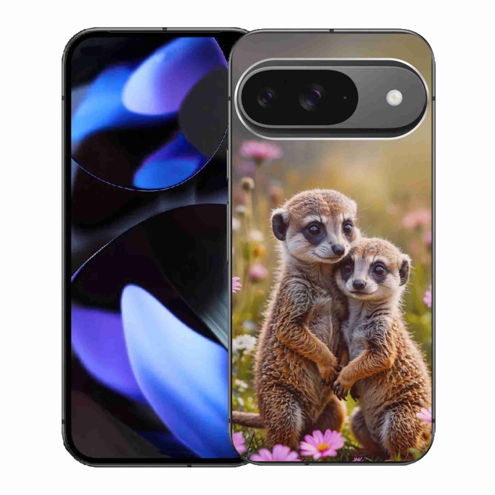 Gélový kryt mmCase na Google Pixel 9 - surikatí duo