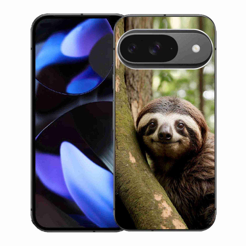 Gélový kryt mmCase na Google Pixel 9 - usmievavý leňochod