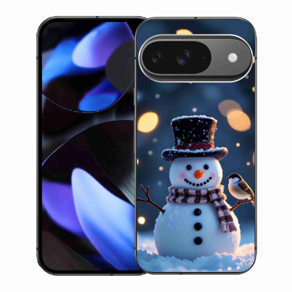 Gélový kryt mmCase na Google Pixel 9 - vianočný snehuliak