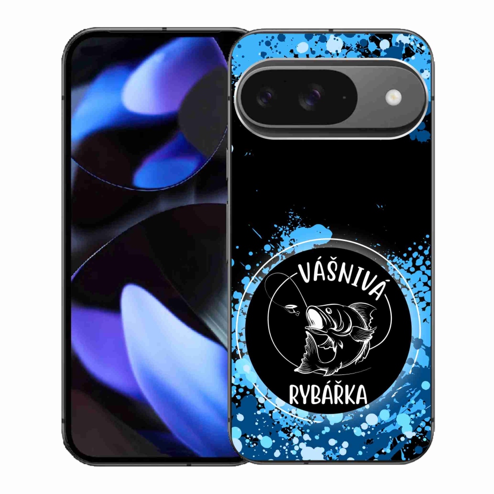 Gélový kryt mmCase na Google Pixel 9 - vášnivá rybárka čierne pozadie