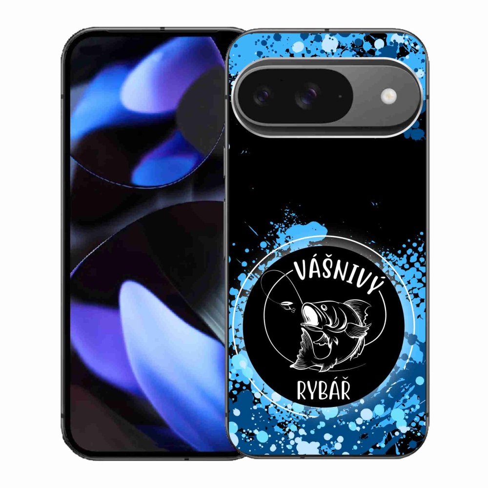 Gélový kryt mmCase na Google Pixel 9 - vášnivý rybár čierne pozadie