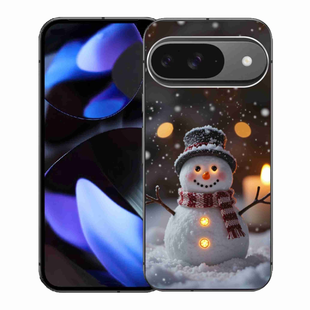 Gélový kryt mmCase na Google Pixel 9 - veselý snehuliak