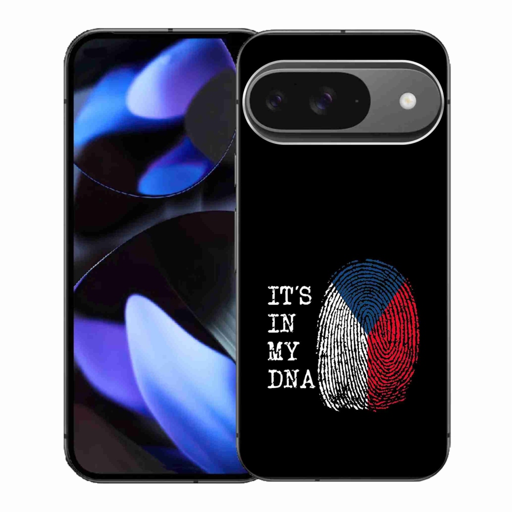 Gélový kryt mmCase na Google Pixel 9 - vlajka odtlačok prsta čierne pozadie