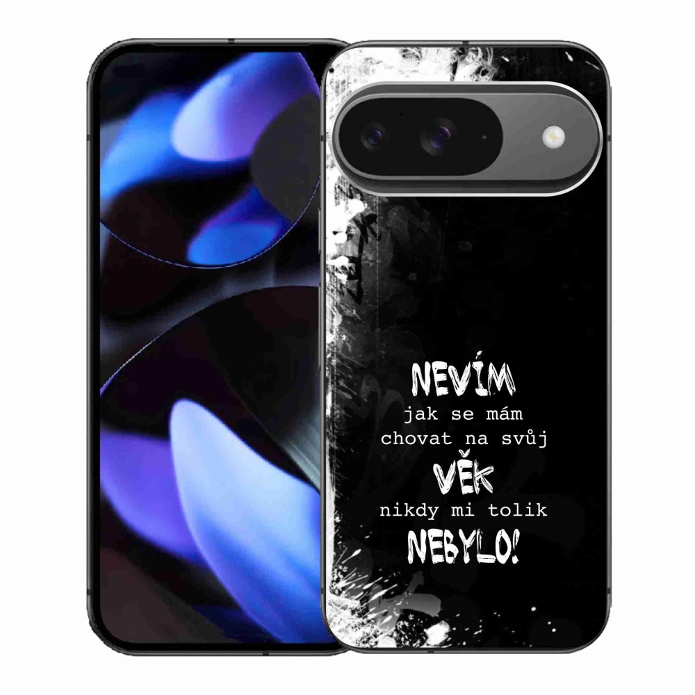Gélový kryt mmCase na Google Pixel 9 - vtipný text 14 čierne pozadie
