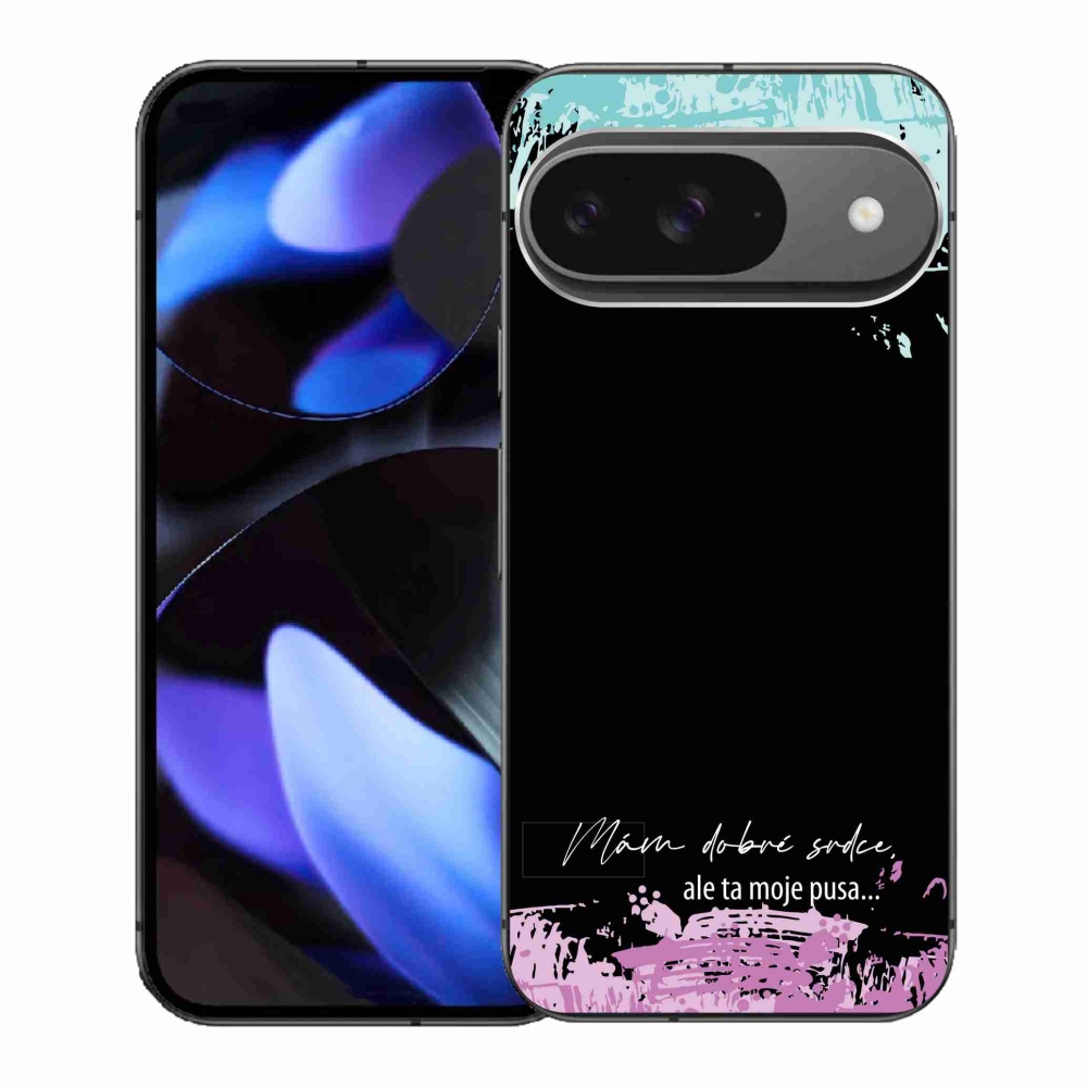 Gélový kryt mmCase na Google Pixel 9 - vtipný text 3 čierne pozadie