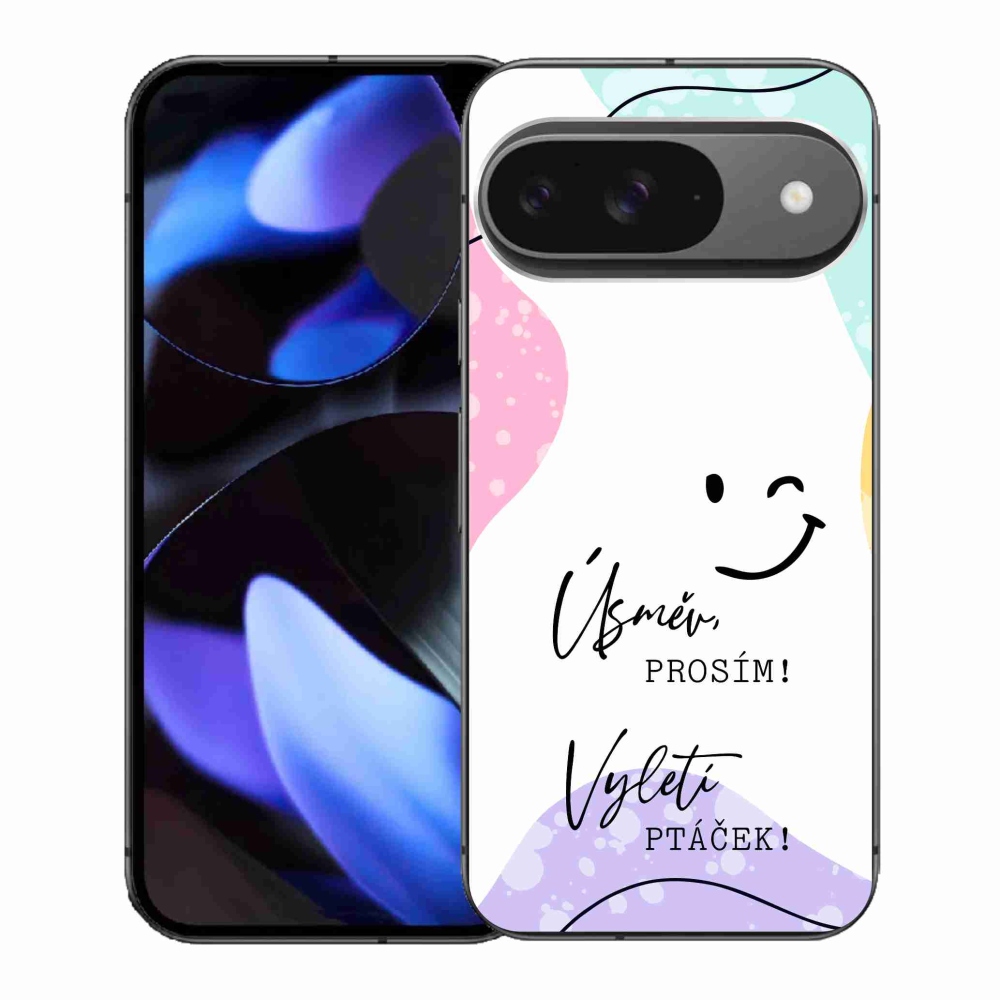 Gélový kryt mmCase na Google Pixel 9 - vtipný text 4 biele pozadie