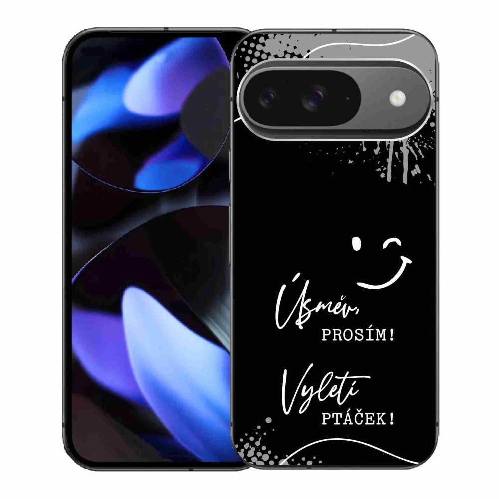 Gélový kryt mmCase na Google Pixel 9 - vtipný text 4 čierne pozadie
