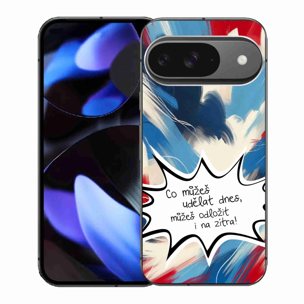 Gélový kryt mmCase na Google Pixel 9 - vtipný text 9 biele pozadie