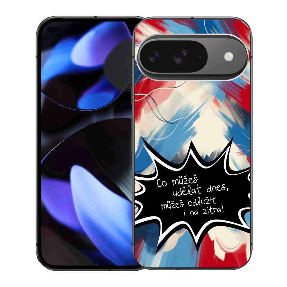 Gélový kryt mmCase na Google Pixel 9 - vtipný text 9 čierne pozadie