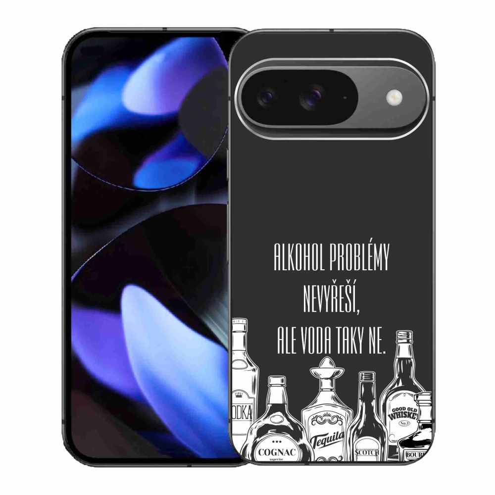 Gélový kryt mmCase na Google Pixel 9 - vtipný text čierne pozadie