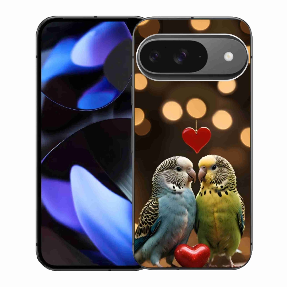 Gélový kryt mmCase na Google Pixel 9 - zamilovaní papagáje