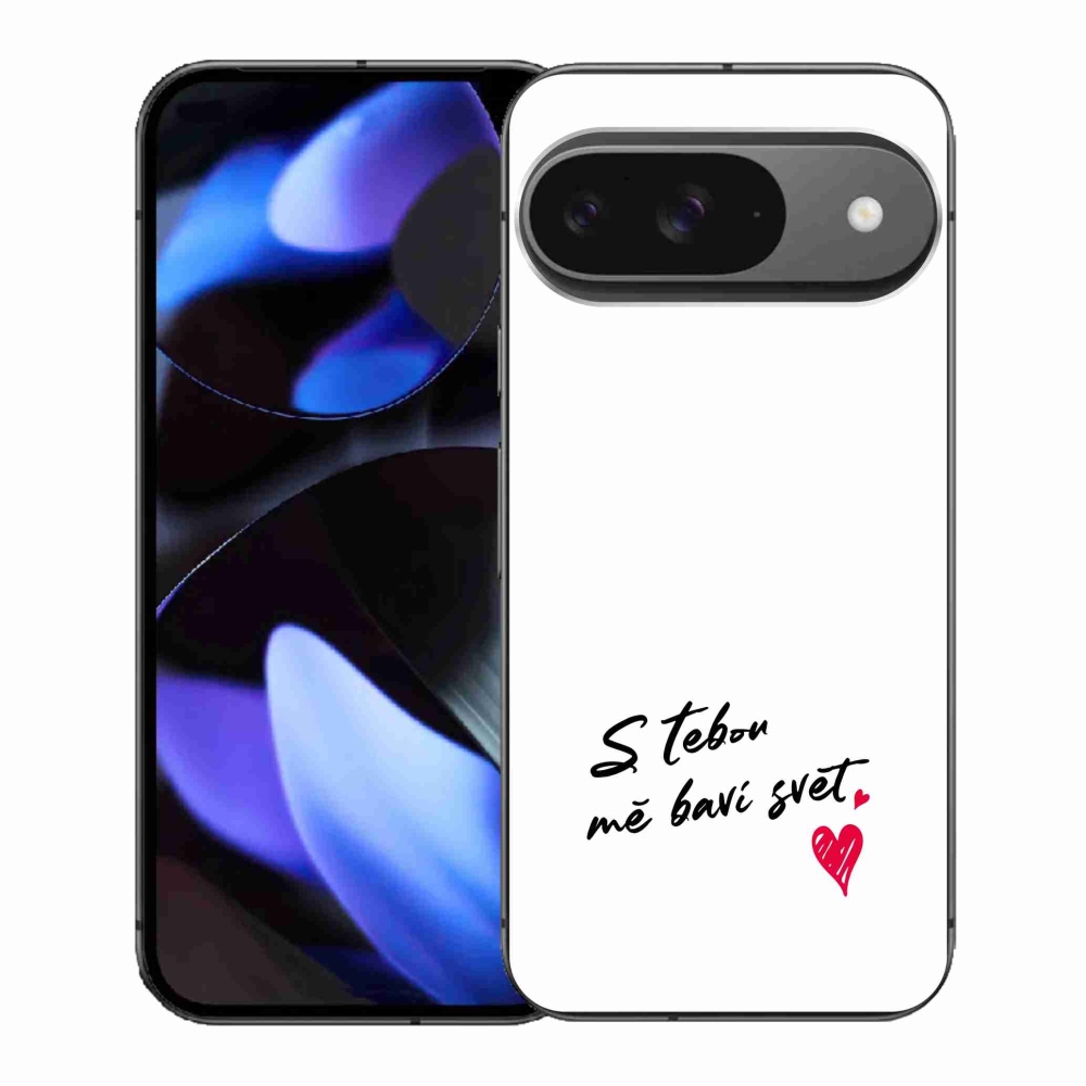 Gélový kryt mmCase na Google Pixel 9 - zamilovaný text 1 biele pozadie