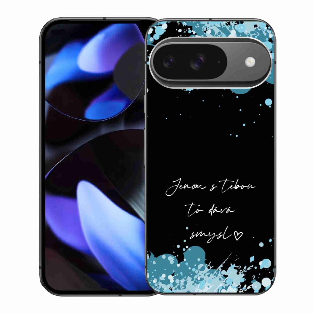 Gélový kryt mmCase na Google Pixel 9 - zamilovaný text čierne pozadie
