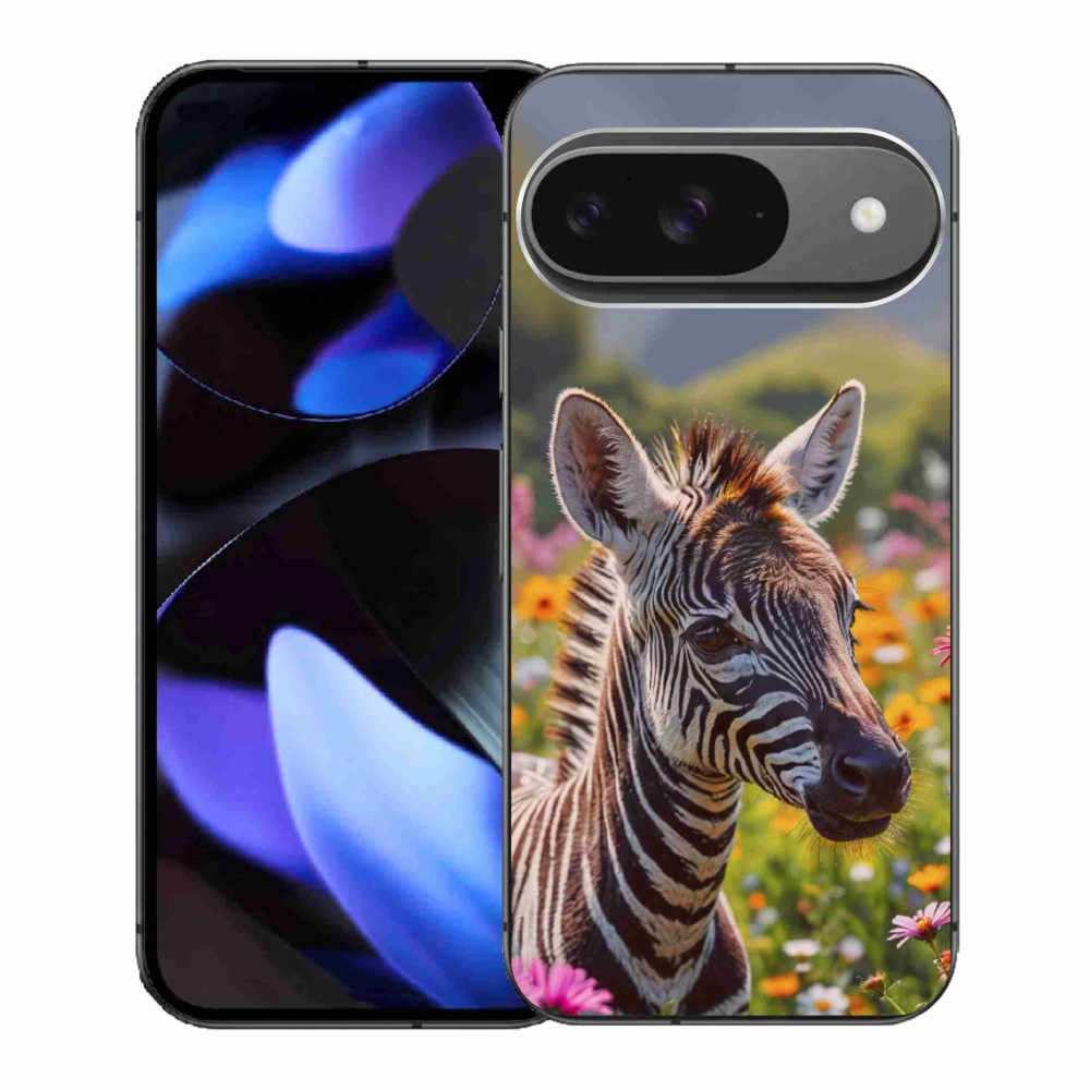 Gélový kryt mmCase na Google Pixel 9 - zebra na lúke
