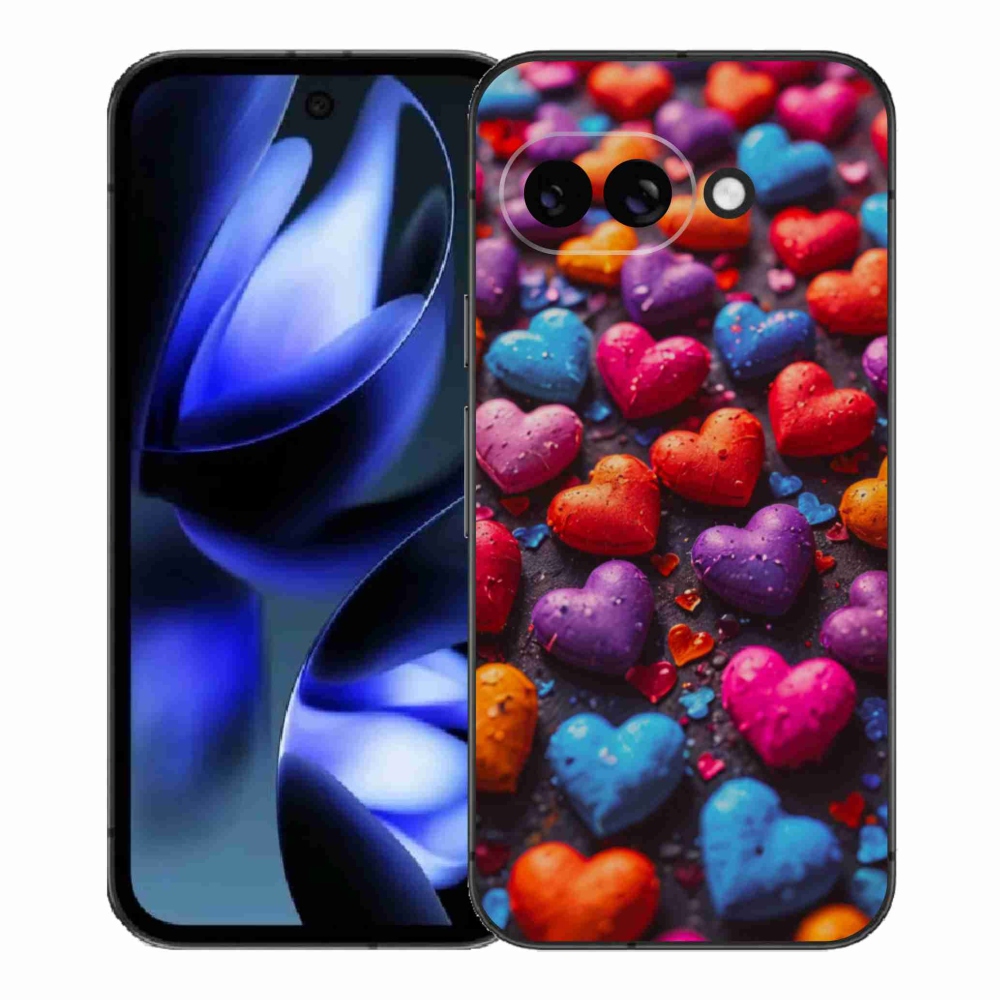Gélový kryt mmCase na Google Pixel 9a - farebné srdcia