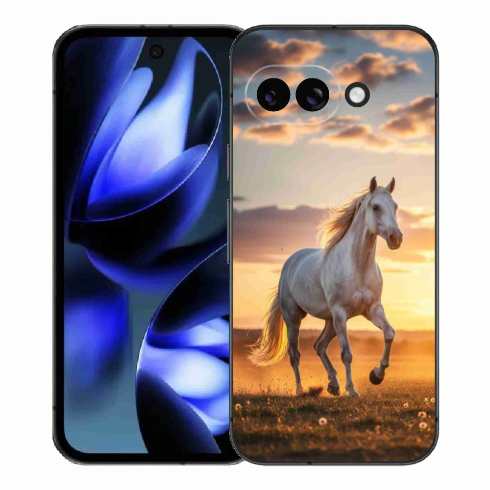 Gélový kryt mmCase na Google Pixel 9a - bežiaci biely kôň 2
