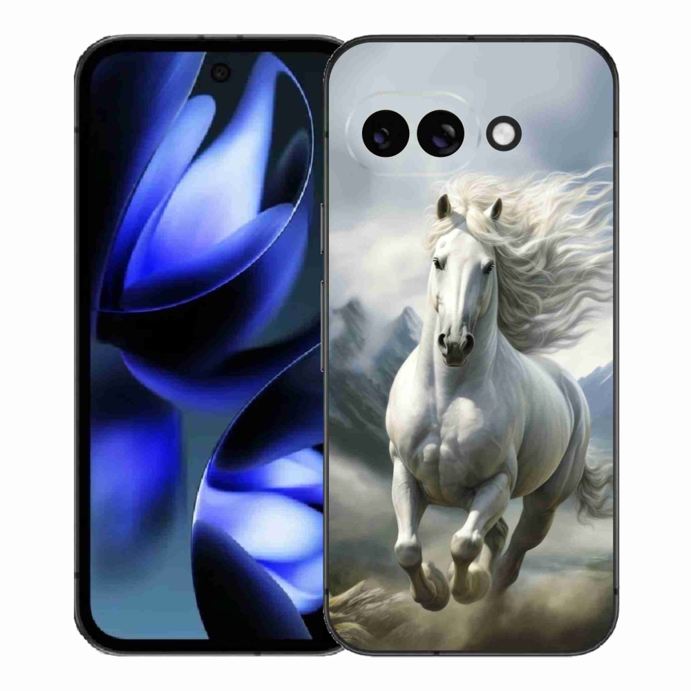 Gélový kryt mmCase na Google Pixel 9a - bežiaci biely kôň 3