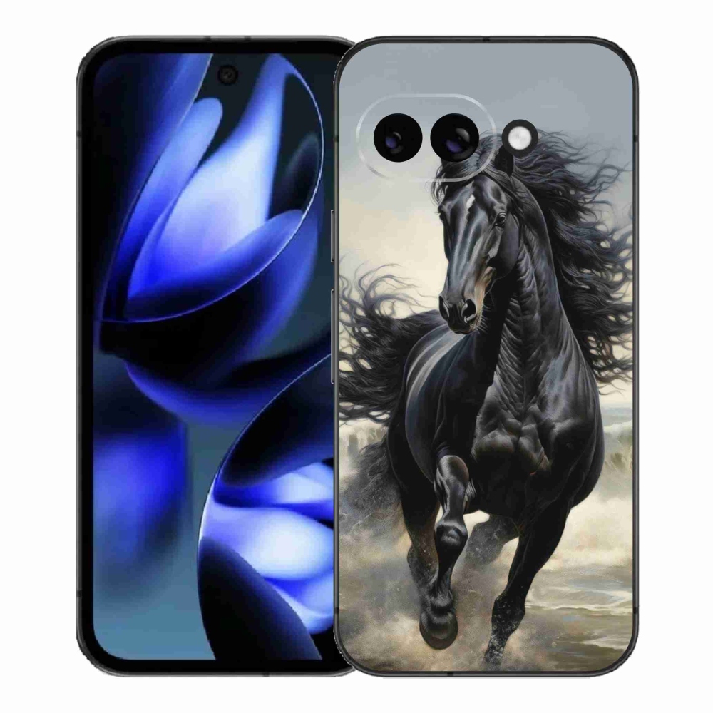 Gélový kryt mmCase na Google Pixel 9a - bežiaci čierny kôň
