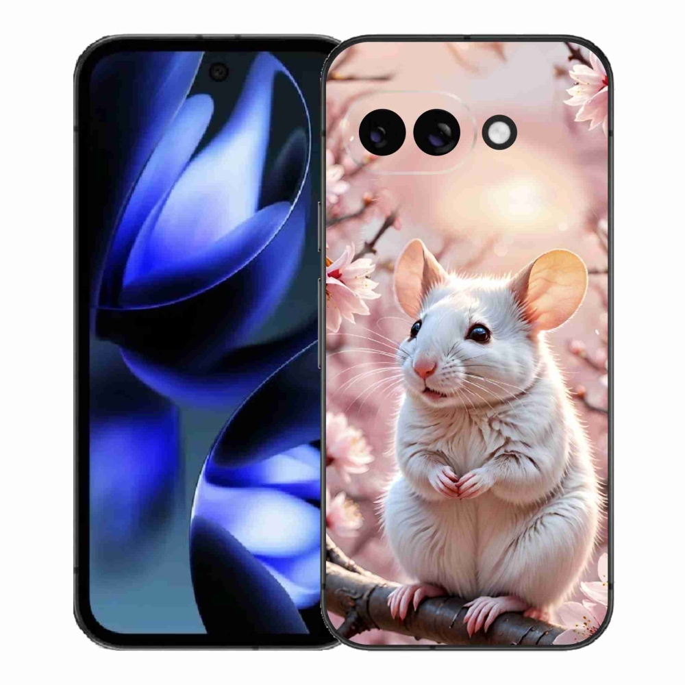 Gélový kryt mmCase na Google Pixel 9a - biela myš na vetve
